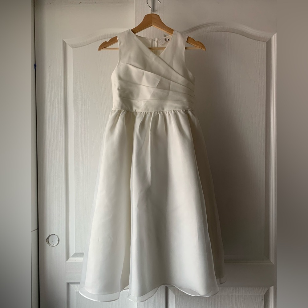 Ivory/cream flower girl wedding party dress.